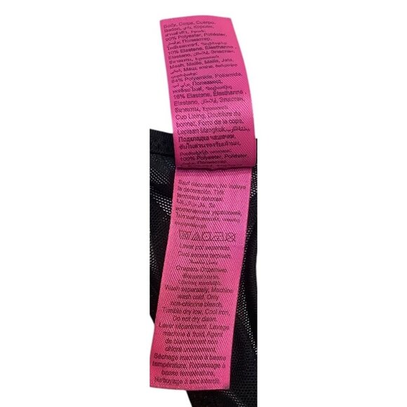 La Senza Camouflage Racerback Sports Bra Women Large Black Pink Mesh Detail - Picture 5 of 7